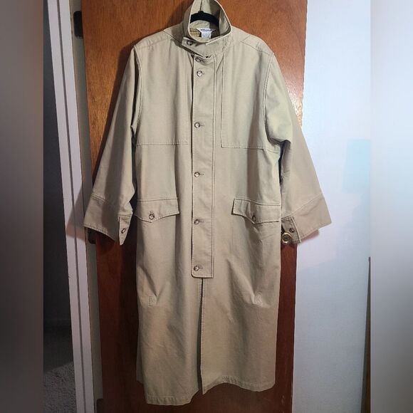 RARE Vintage Williamsburg canvas long coat wool lining tan EUC size medi…